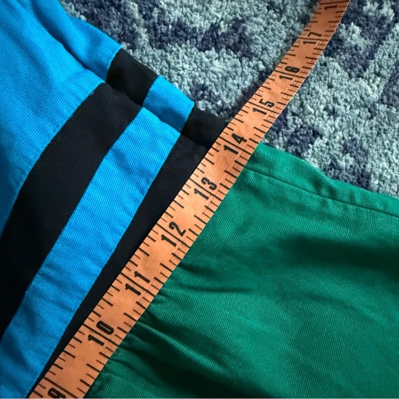 The Limited Y2K Size 6 Color Block Blue and Green Strapless A-Line Mini Dress - Picture 7 of 11